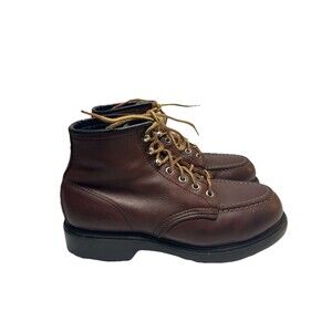 Red Wing 01063 Steel Toe Work Boots Men’s 8 D Brown Leather USA